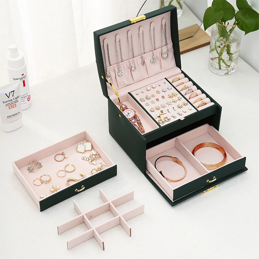 1PC, Lock Arch Three-Layer Jewelry Box, Suitable for All Kinds of Jewelry Storage