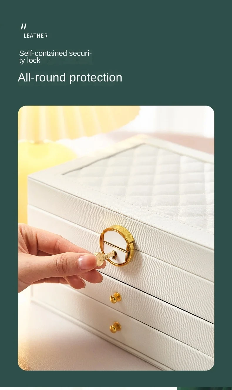 High-End Multi-Layer Drawer-Type Jewelry Box Household Large Capacity Earring Storage Organizer with Oxidation Finish