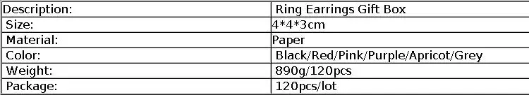4*4*3cm 120pcs Jewelry Boxes for Organizer Jewelry Display Assorted Colors Ring Box Small Gift Boxes