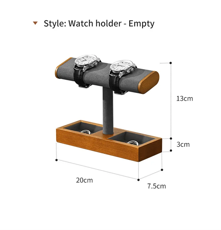 Oirlv Wooden Jewelry Organizer Watch Display Stand Necklace Bracelet Rings Storage Rack Jewelry T-bar Holder Showcase Props