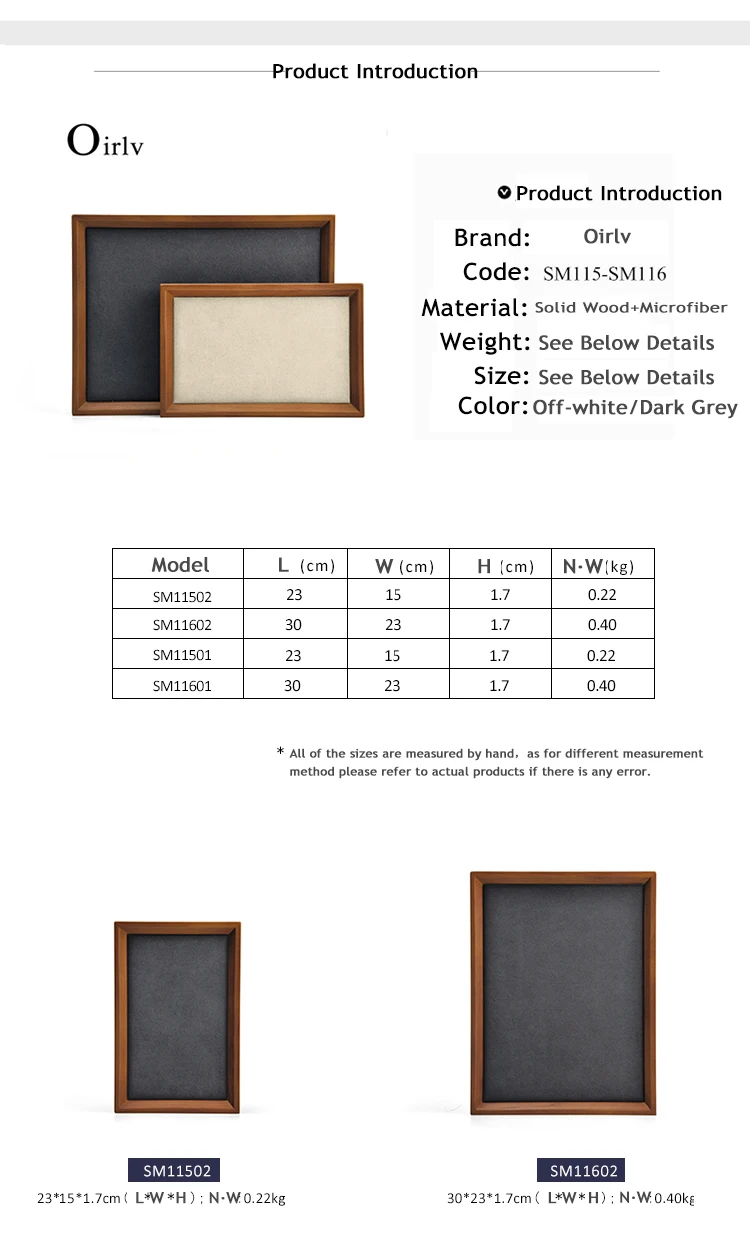Oirlv Solid Wood/PU Leather Jewelry Display Tray Stackable Necklace Bracelet Ring Watch Drawer Organizer Showcase Jewelry Holder