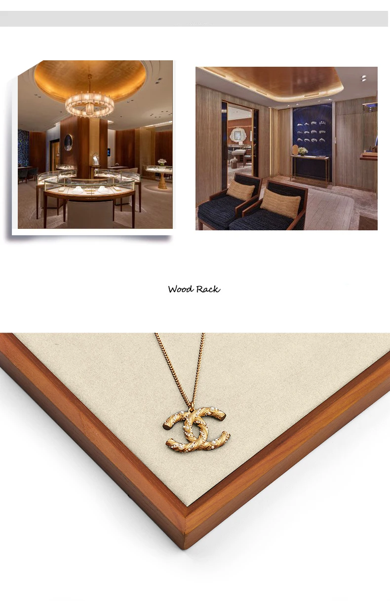 Oirlv Solid Wood/PU Leather Jewelry Display Tray Stackable Necklace Bracelet Ring Watch Drawer Organizer Showcase Jewelry Holder