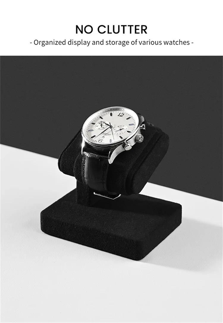 WoodTen Microfiber Watch Display Stand Watch Storage Necklace Bracelet Organizer Rack Bangle Scrunchie Headband Showcase Stands