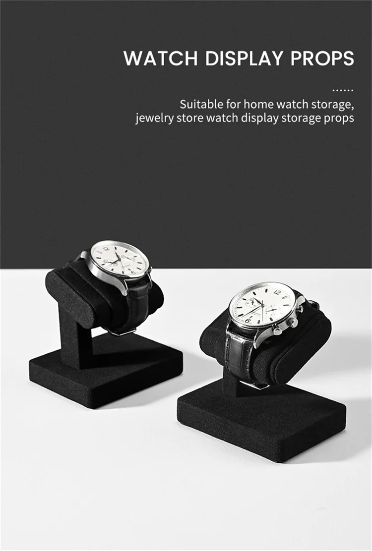 WoodTen Microfiber Watch Display Stand Watch Storage Necklace Bracelet Organizer Rack Bangle Scrunchie Headband Showcase Stands