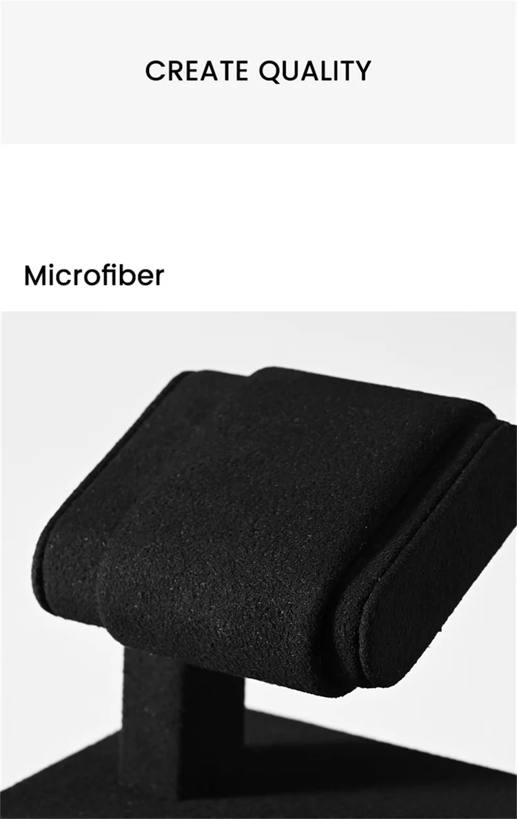 WoodTen Microfiber Watch Display Stand Watch Storage Necklace Bracelet Organizer Rack Bangle Scrunchie Headband Showcase Stands