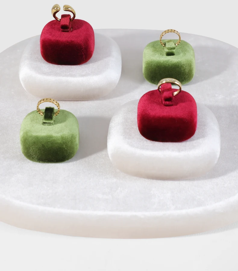 Yinbeini Velvet Jewelry Ring Earring Display Stand Counter Window Showcase Props For Boutique Retail Store TB011