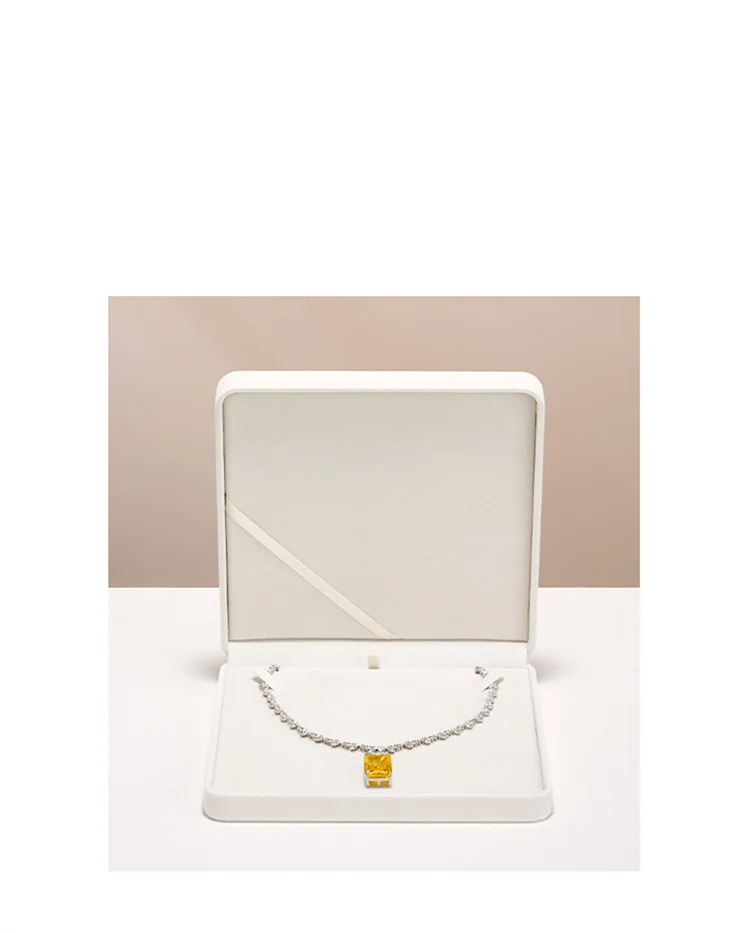 WoodTen Velvet Ring Jewelry Box Beige Earring Box Necklace Bracelet Storage Case Jewelry Organizer Jewelry Gift Box for Wedding