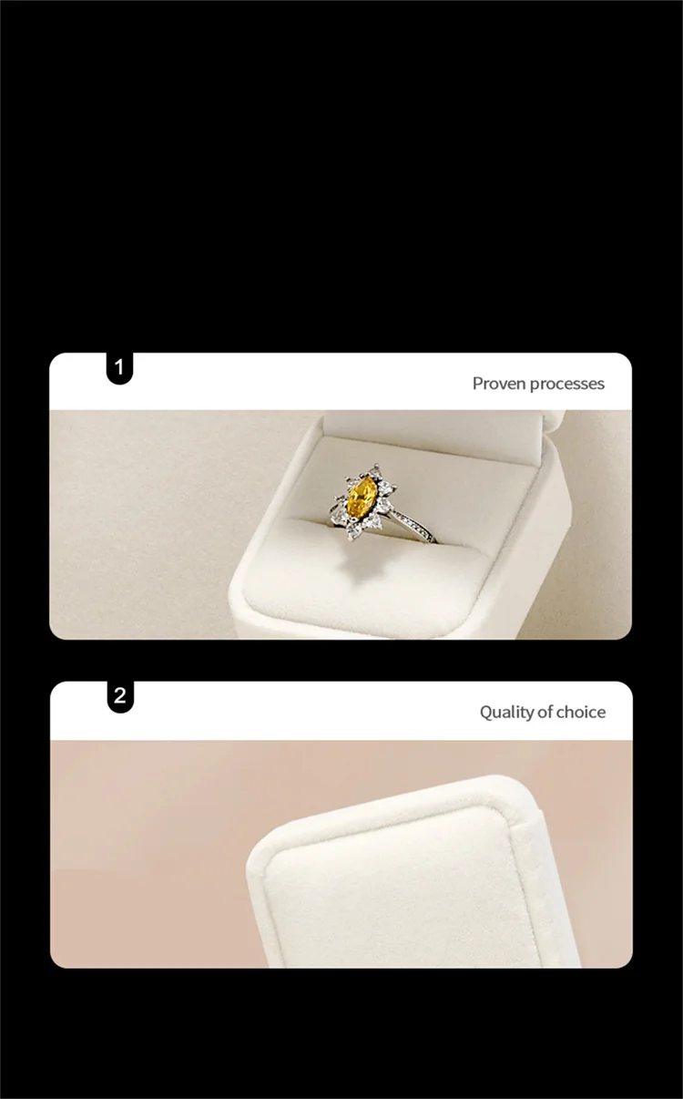 WoodTen Velvet Ring Jewelry Box Beige Earring Box Necklace Bracelet Storage Case Jewelry Organizer Jewelry Gift Box for Wedding