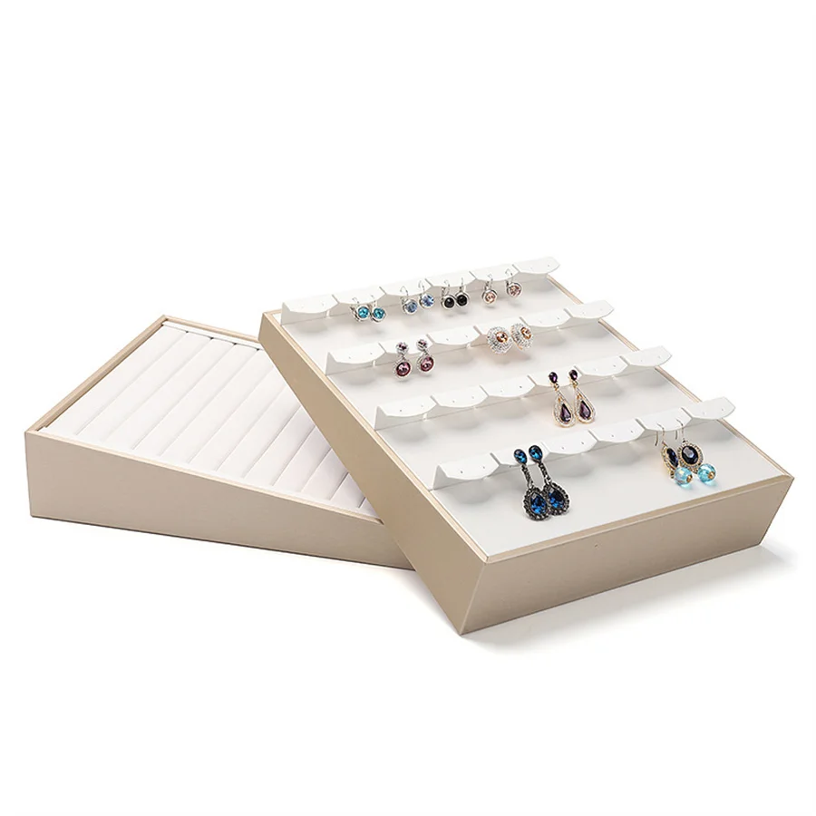 Pink Velvet Jewelry Exhibition Display Props Storage of Jewelry Bevel Ring Earring Display Tray Jewelry Ear Stud Storage Organiz