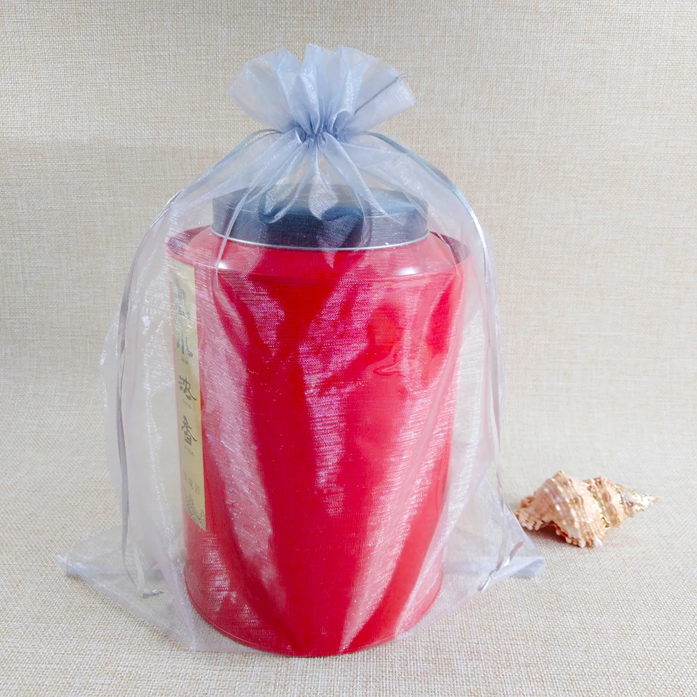100pcs 9x12 10x15 13x18 15x20CM Gray Organza Bags Wedding Gift Bag Pouches Birthday Party Christmas Gift Jewelry Packaging Bags