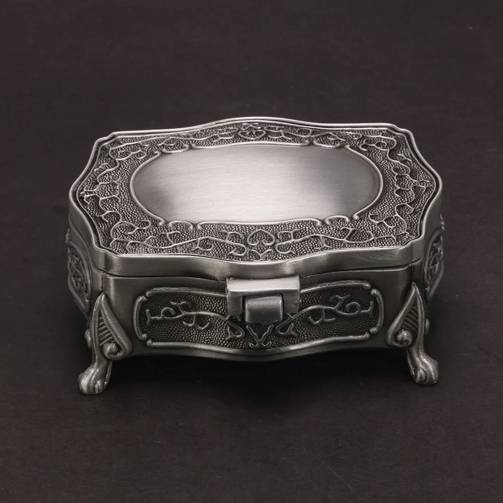 Vintage Alloy Jewelry Box Casket and Heart Shaped 9*7*4.5cm 6*6*3cm For Rings Pendants Necklace Gift Boxes