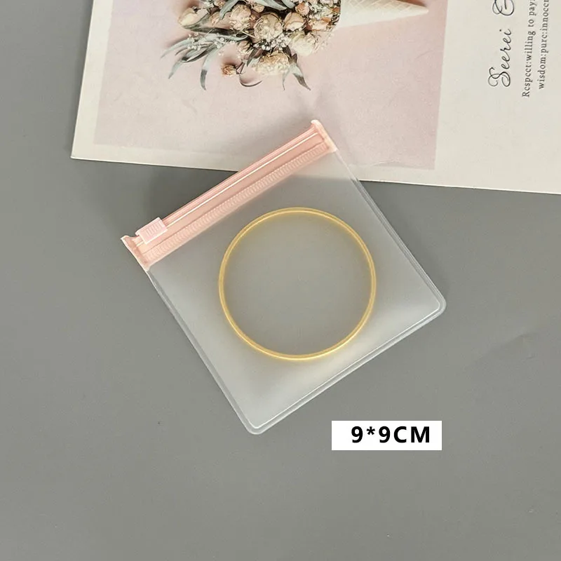 50pcs Small Pink Zipper Jewelry Storage Pouches Frosted Jewelry Packaging Bags for Accessories Charms Beads Gift Retail Display