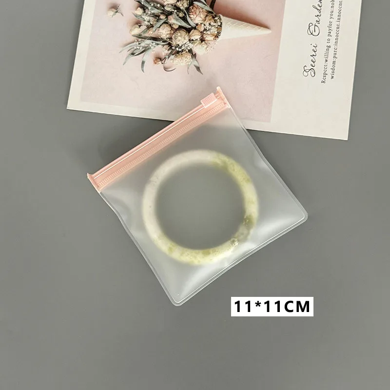 50pcs Small Pink Zipper Jewelry Storage Pouches Frosted Jewelry Packaging Bags for Accessories Charms Beads Gift Retail Display