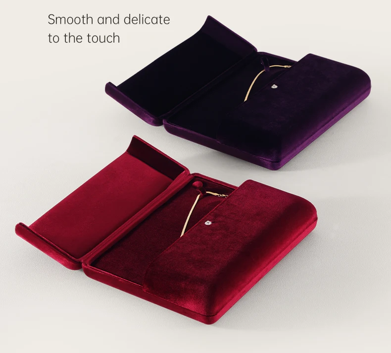Yinbeini Velvet Large Necklace Pendant Display Box Premium Jewelry Storage Organizer Pendant Gift Packing Case H024