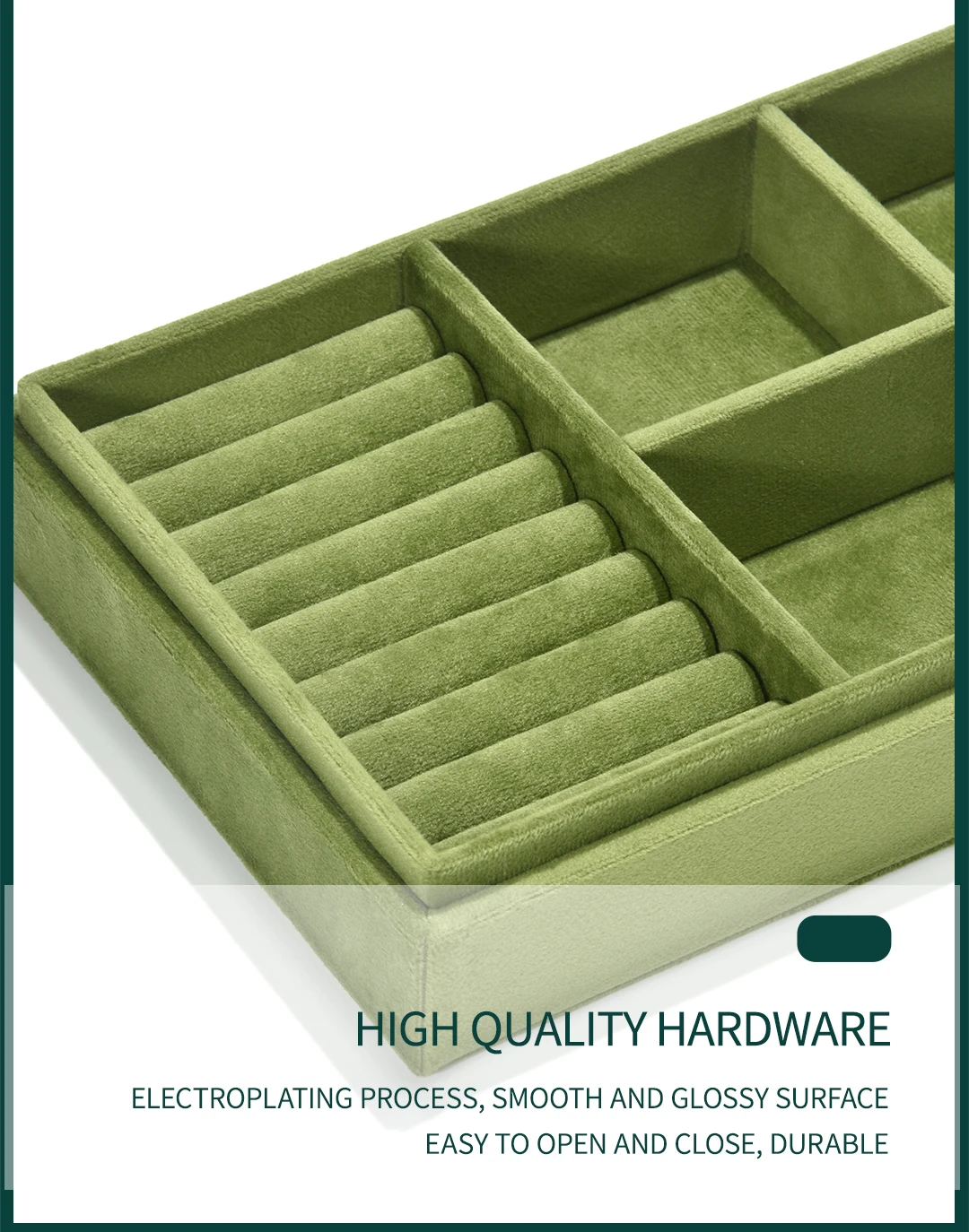 TAIMY Luxury Velvet Travel Portable Custom Logo Jewelry Tray With Lid Desktop Ring Bracelet Watch Storage Box Display Packaging