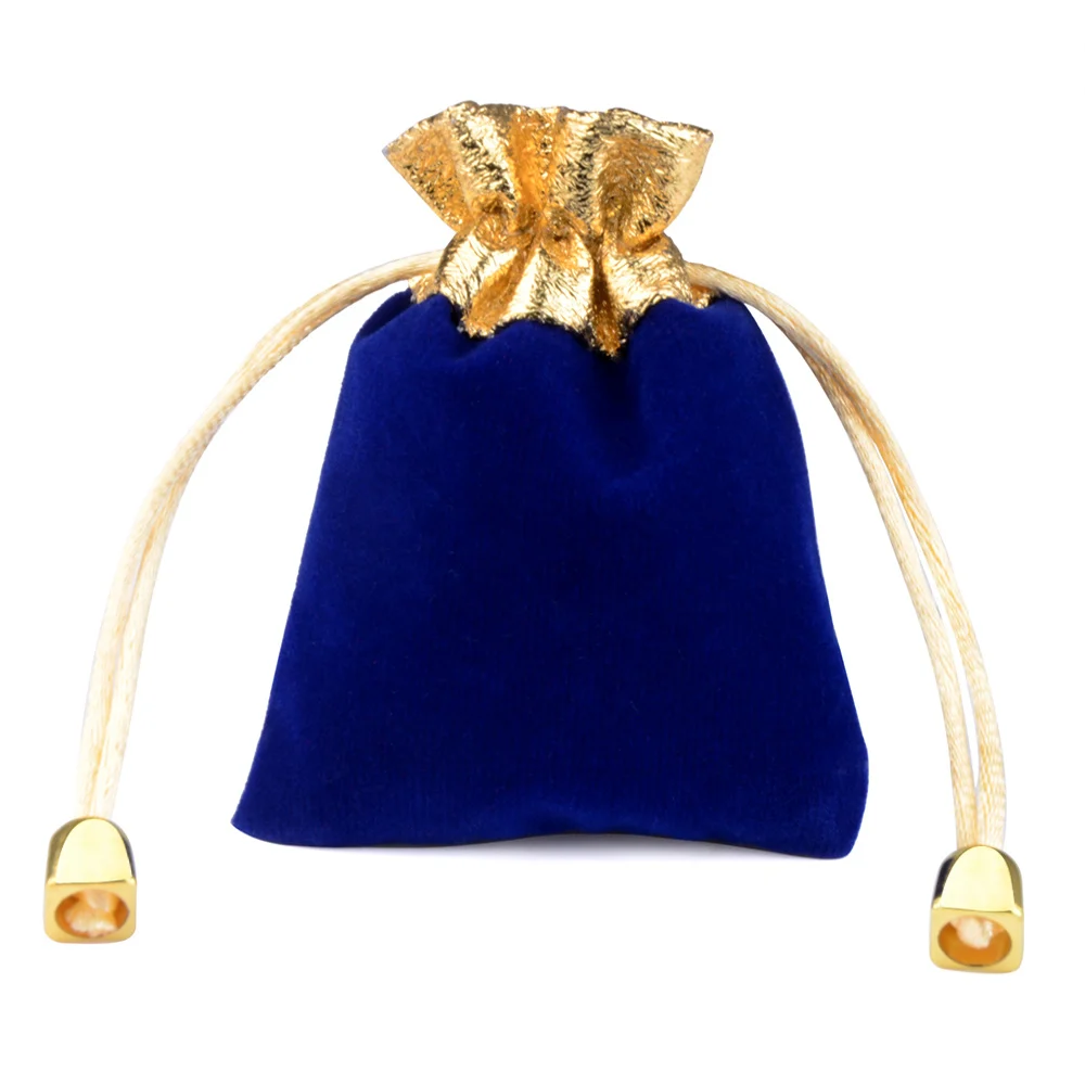 10pcs/lot 7x9cm 9x12cm 12x16cm Vintage Velvet Bag Gold Color Trim Drawstring Red Gift Bags Wedding Jewelry Packaging Pouches