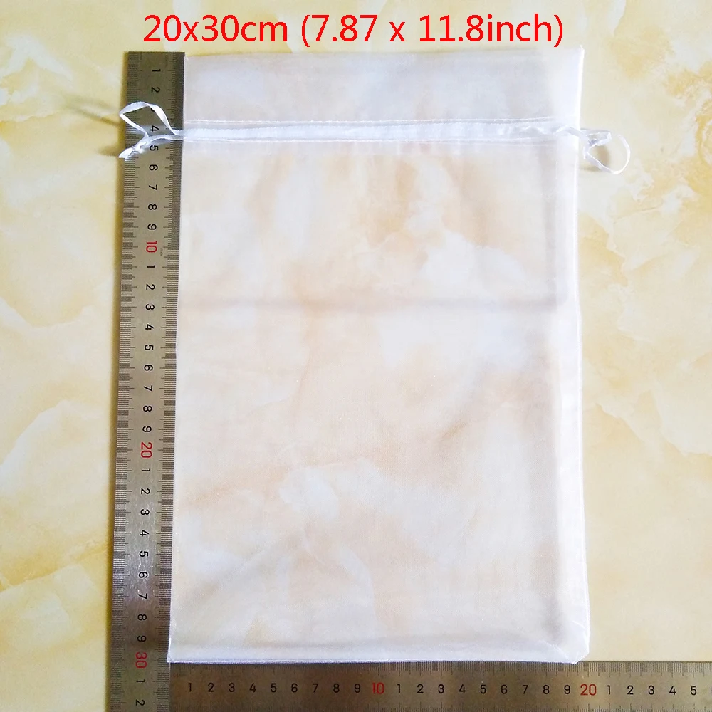 1000pcs White Organza Bag Wedding Party Favors Gift Bag Box Kids Birthday Christmas Organza Gift Jewelry Packaging Bags Pouch