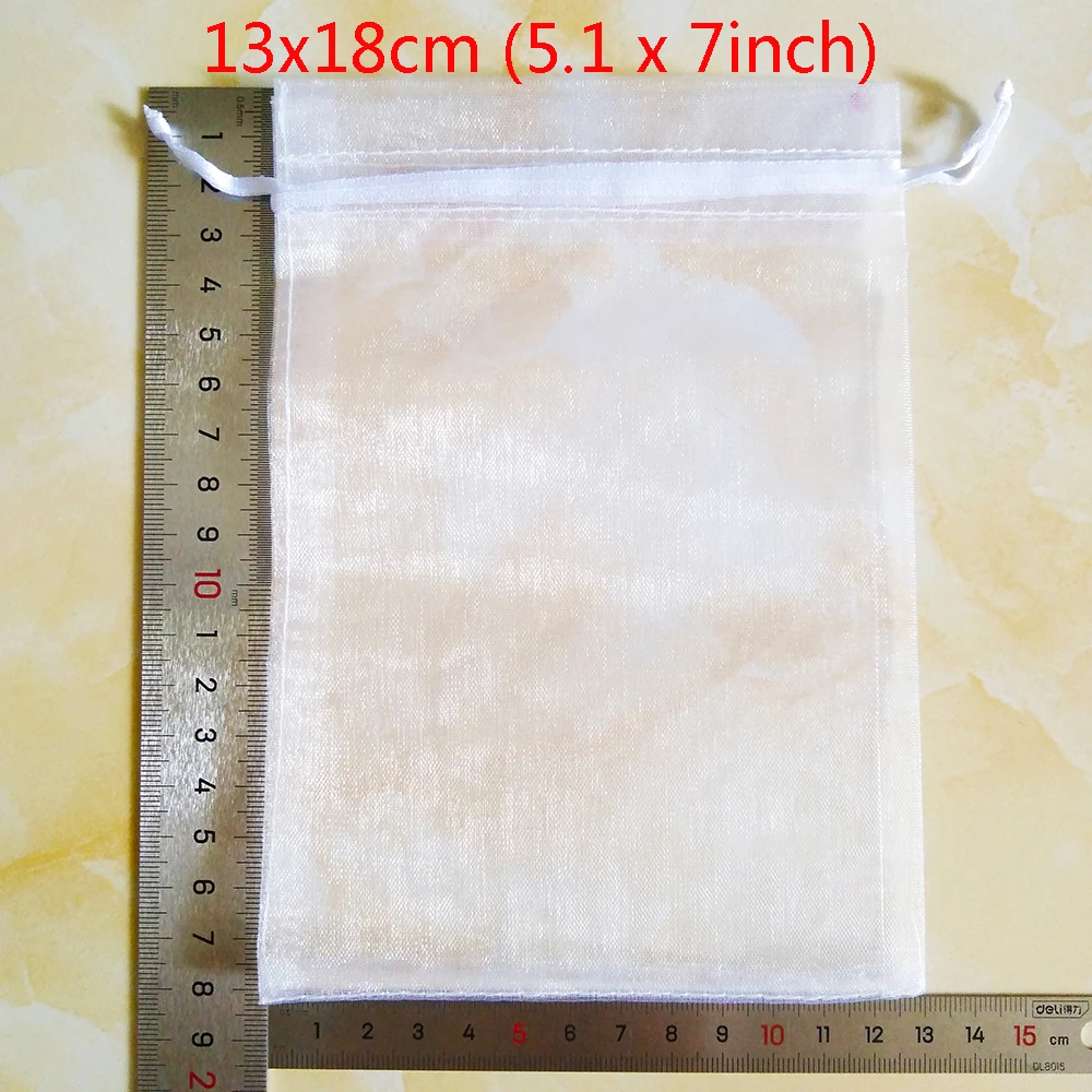 1000pcs White Organza Bag Wedding Party Favors Gift Bag Box Kids Birthday Christmas Organza Gift Jewelry Packaging Bags Pouch