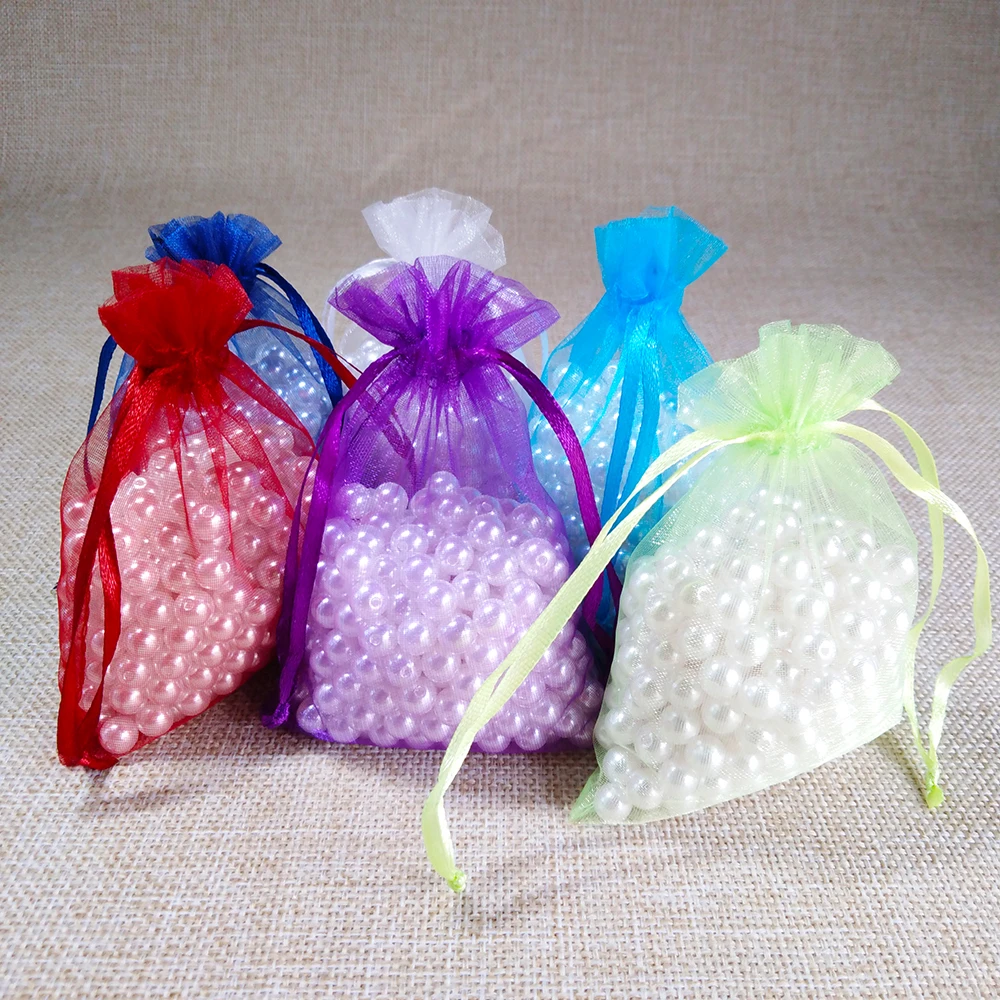 1000pcs White Organza Bag Wedding Party Favors Gift Bag Box Kids Birthday Christmas Organza Gift Jewelry Packaging Bags Pouch