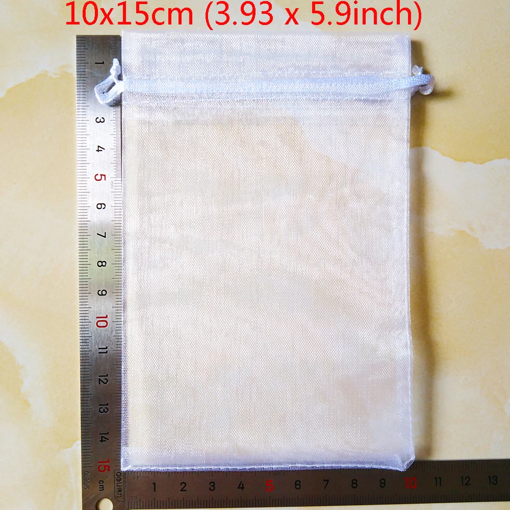 1000pcs White Organza Bag Wedding Party Favors Gift Bag Box Kids Birthday Christmas Organza Gift Jewelry Packaging Bags Pouch