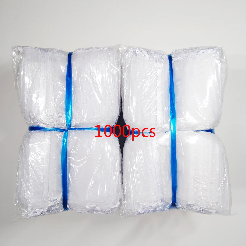 1000pcs White Organza Bag Wedding Party Favors Gift Bag Box Kids Birthday Christmas Organza Gift Jewelry Packaging Bags Pouch