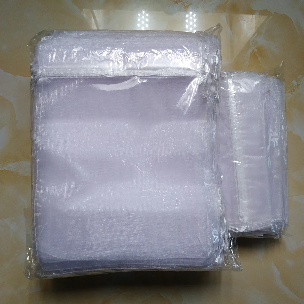 1000pcs White Organza Bag Wedding Party Favors Gift Bag Box Kids Birthday Christmas Organza Gift Jewelry Packaging Bags Pouch