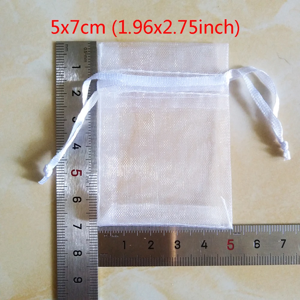 1000pcs White Organza Bag Wedding Party Favors Gift Bag Box Kids Birthday Christmas Organza Gift Jewelry Packaging Bags Pouch