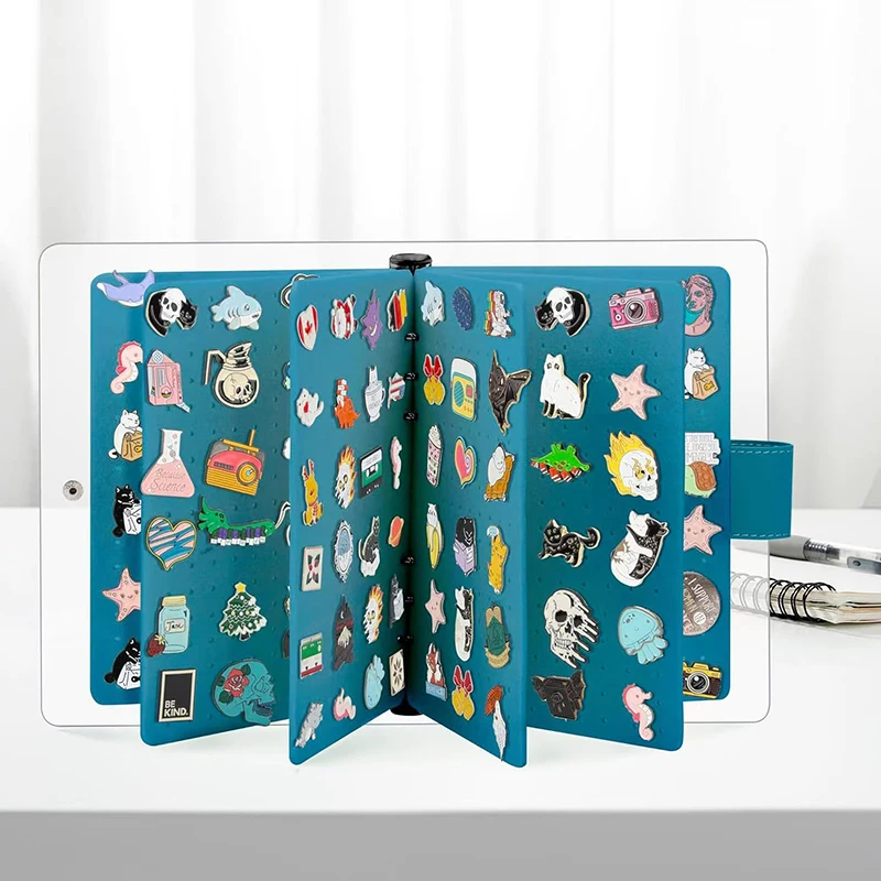Felt Brooch Pin Display Storage Book DIY Badge Charms Organizer Booklet Badges Chest Souvenir Album Pin Holder Collection Gift