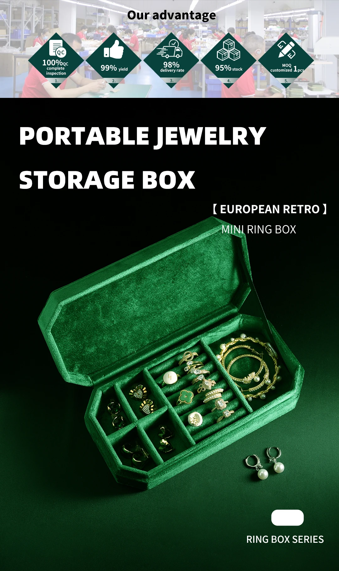 TAIMY Travel Velvet Jewelry Box Portable Ring Necklace Bracelet Storage Box Custom Logo Jewelry Case Jewellery Organizer