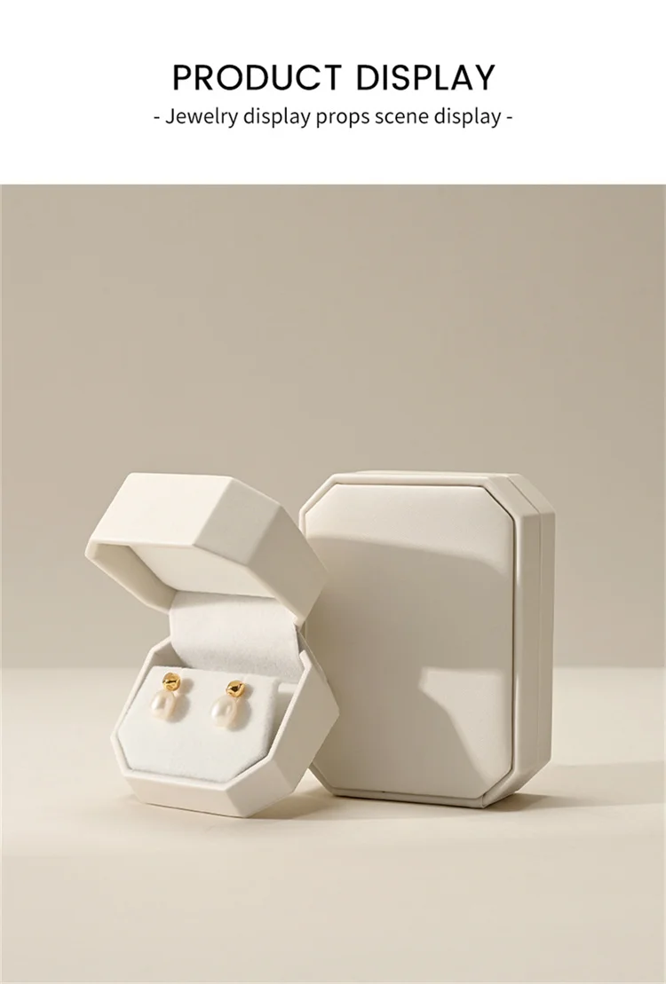 WoodTen New Octagonal Jewelry Organizer Box for Earrings Ring Pendant Necklace Bracelet Storage Leather Gift Box Packaging Box
