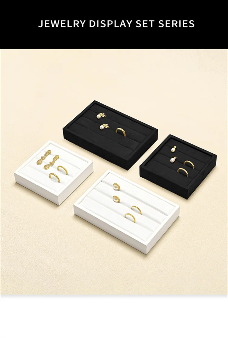 WoodTen Ring Display Tray Earring Stand Jewelry Organizer Counter Display Tray for Store Specialized in Ring and Earring Display