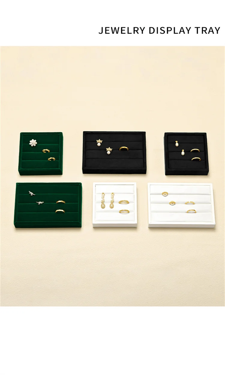 WoodTen Ring Display Tray Earring Stand Jewelry Organizer Counter Display Tray for Store Specialized in Ring and Earring Display