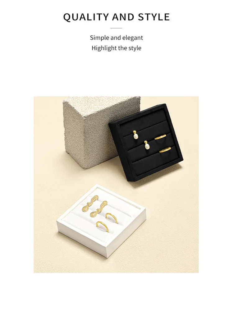 WoodTen Ring Display Tray Earring Stand Jewelry Organizer Counter Display Tray for Store Specialized in Ring and Earring Display