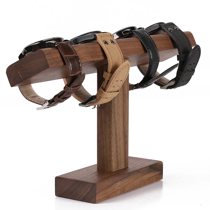 Wooden New T-Bar Vintage Walnut Bracelet Chain Watch Rack Jewelry Organizer Hard Display Stand Holder Size