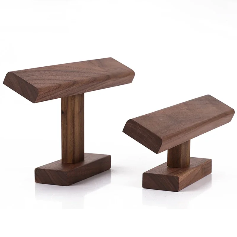 Wooden New T-Bar Vintage Walnut Bracelet Chain Watch Rack Jewelry Organizer Hard Display Stand Holder Size