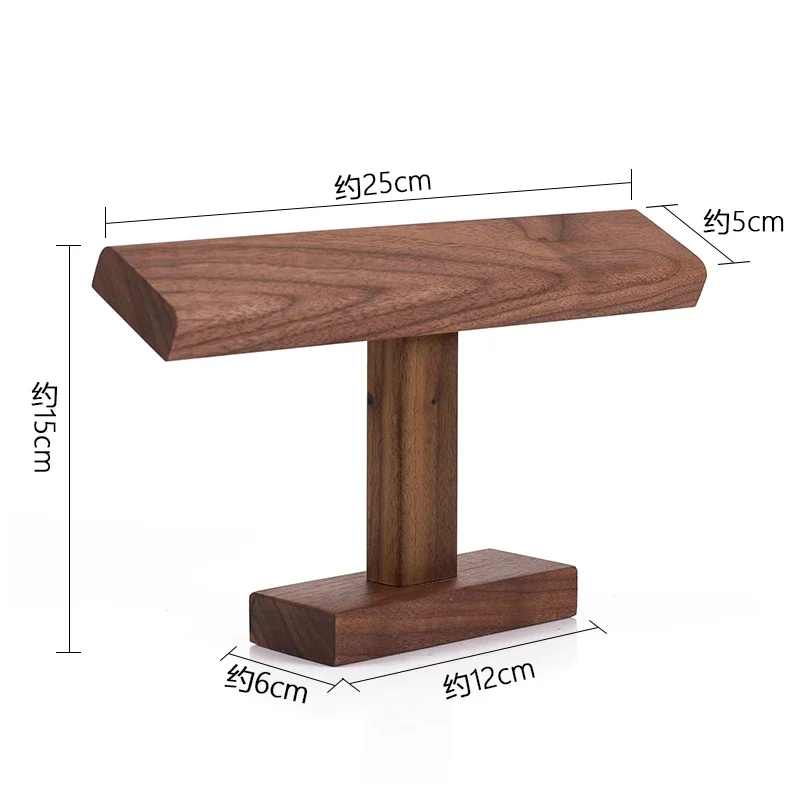 Wooden New T-Bar Vintage Walnut Bracelet Chain Watch Rack Jewelry Organizer Hard Display Stand Holder Size