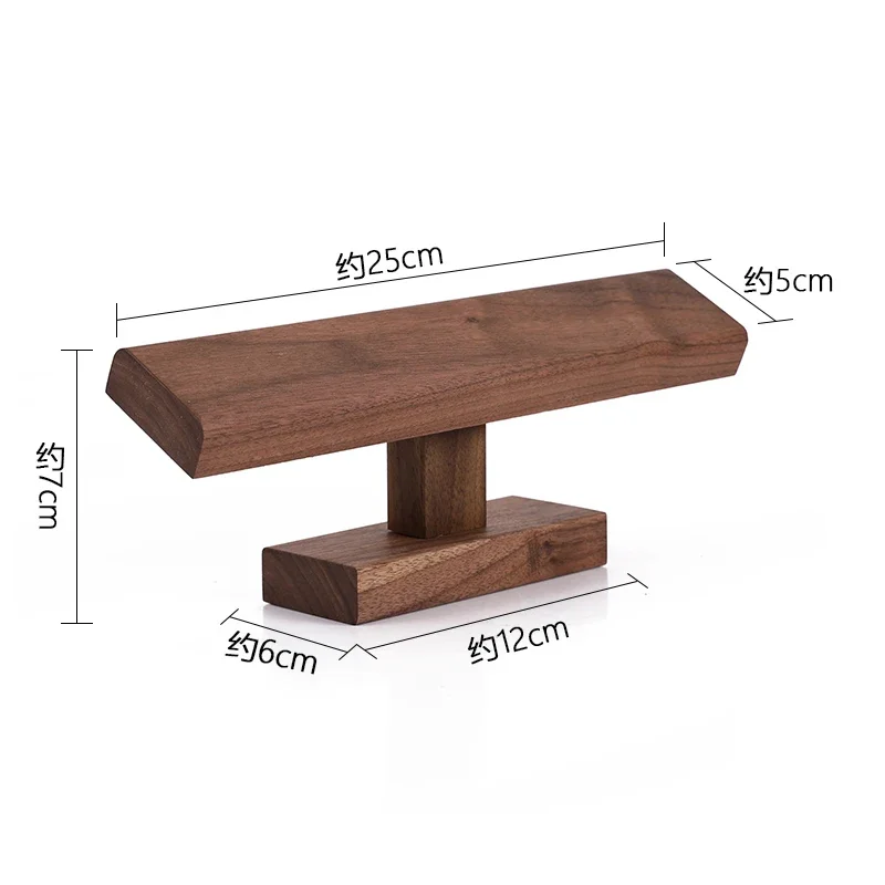 Wooden New T-Bar Vintage Walnut Bracelet Chain Watch Rack Jewelry Organizer Hard Display Stand Holder Size