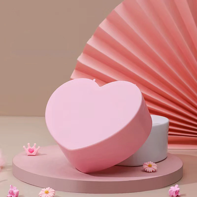 Girls Heart Jewelry Storage Box With Mirror Pink White Plastic Bracelets Hair Band Organizer Girl's Drawer Desk Jewelry Display