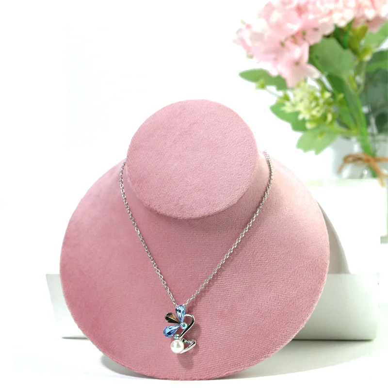 Jewelry Counter Necklace Pendant Display Holder Velvet Neck Model Pearl Necklace Chain Organizer Props