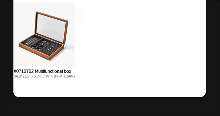 WoodTen 12/24 Grid Wooden Jewelry Box Ring Necklace Bracelet Display Case Jewelry Storage Box Jewelry Organizer Case For Women