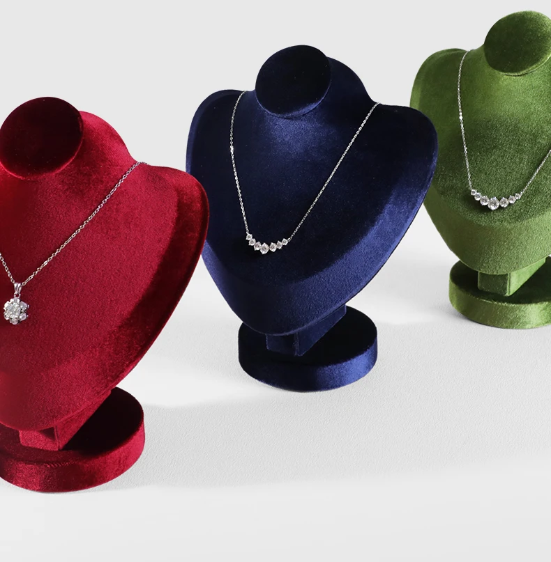 Yinbeini Velvet Jewelry Pendant Chest Stand Necklace Display Organizer Jewelry Store Countertop Exhibition Props RB026