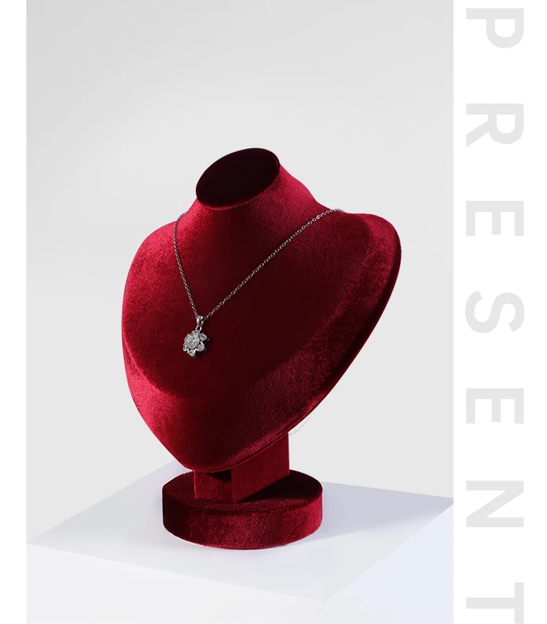 Yinbeini Velvet Jewelry Pendant Chest Stand Necklace Display Organizer Jewelry Store Countertop Exhibition Props RB026