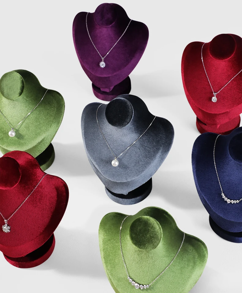 Yinbeini Velvet Jewelry Pendant Chest Stand Necklace Display Organizer Jewelry Store Countertop Exhibition Props RB026