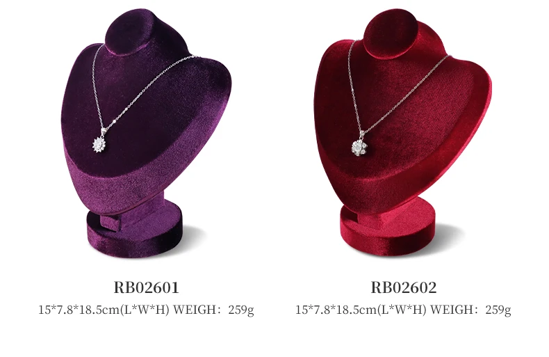 Yinbeini Velvet Jewelry Pendant Chest Stand Necklace Display Organizer Jewelry Store Countertop Exhibition Props RB026