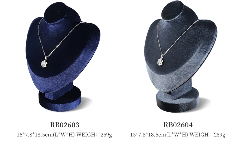 Yinbeini Velvet Jewelry Pendant Chest Stand Necklace Display Organizer Jewelry Store Countertop Exhibition Props RB026