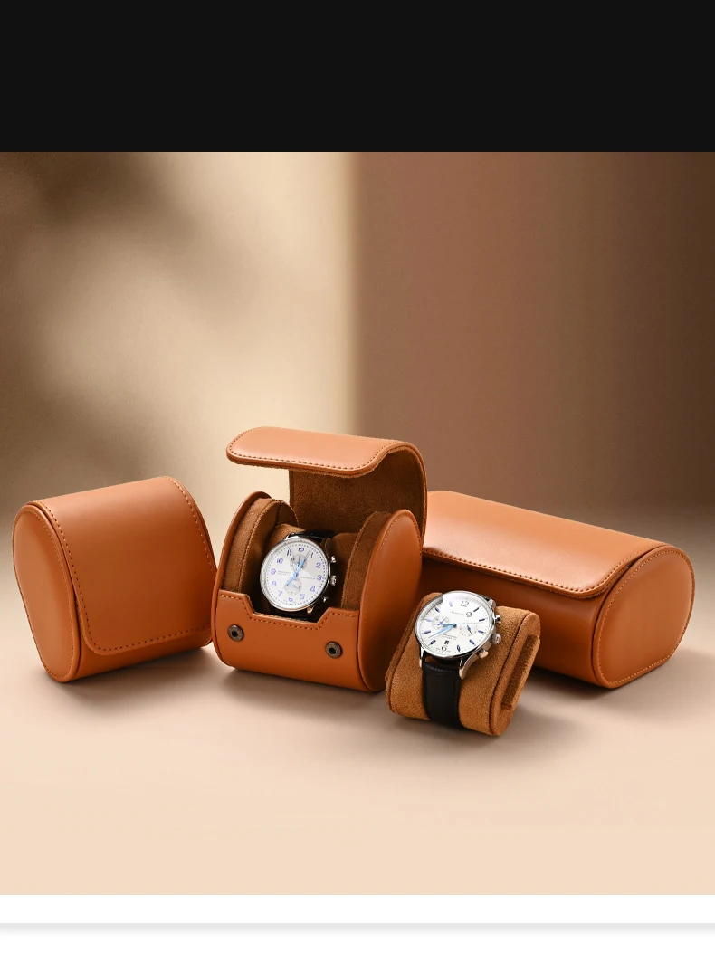 Oirlv Watch Roll Travel Case Portable Vintage Leather Watch Display Case Watch Storage Box Watch Organizers of Men Gift business