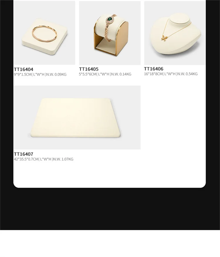 WoodTen Beige Jewelry Display Prop for Ring Bracelets Portrait Chest Necklaces Store Exhibition Microfiber Jewelry Display Stand