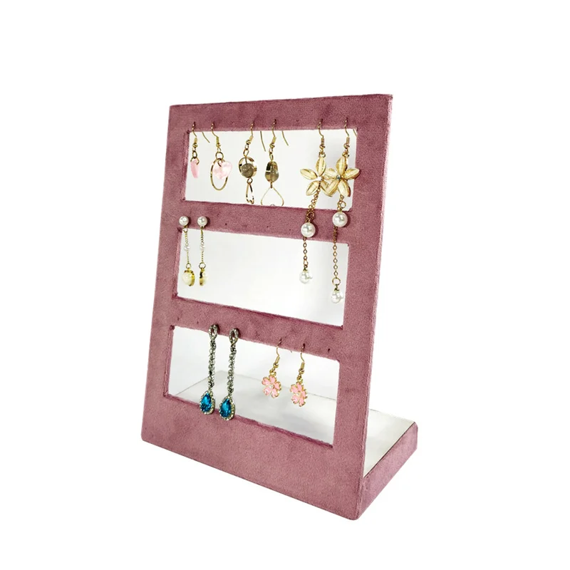 Jewelry Rack Display Pink Velvet Cloth Window Necklace RingJewelry Exhibitor Props High-End Display Props Free Combination