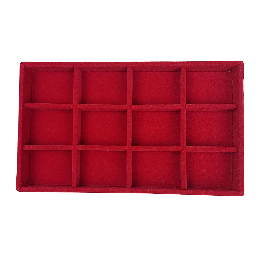 1PC, Flocking Jewelry Box Jewelry Tray, Color: Red