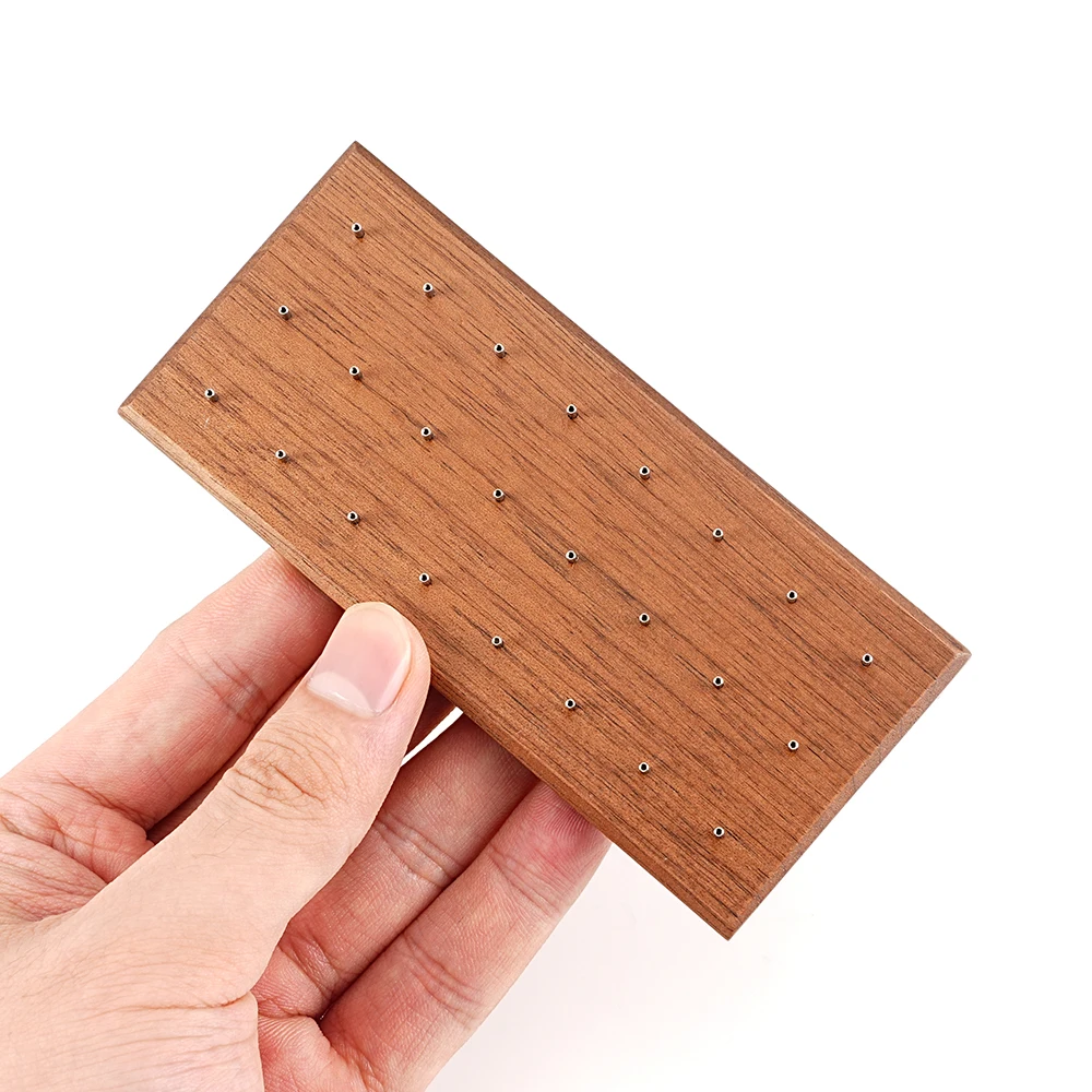 Wooden Earring Holder For Jewelry Black Walnut Wood Vintage Jewelry Display Stand with 24 Holes